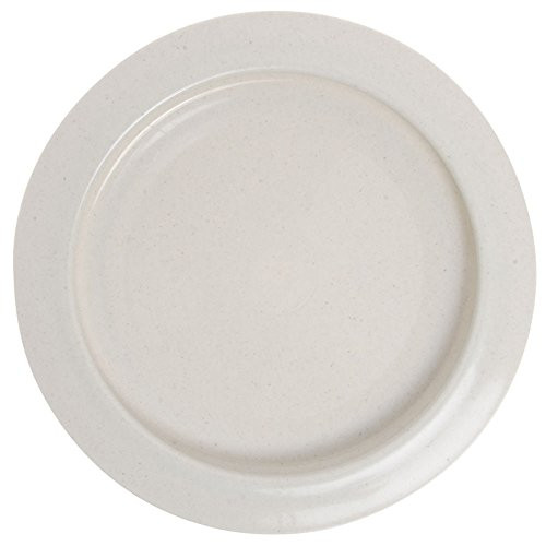 Maddak Ableware Sandstone Polypropylene Non-Skid Bottom Inner Lip Plate - 9 Dia x 1H