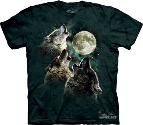 The Mountain Mens Three Wolf Moon T-Shirt Kale 3XL