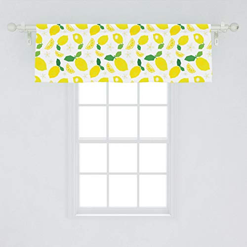 Ambesonne Lemons Window Valance Continuous Citrus Leaves Flower Blossoms Polygonal Inspired Print Curtain Valance for Kitchen Bedroom Decor with Rod Pocket 54 X 18 Yellow Fern Ambesonne Lemons Window Valance Continuous Citrus Leaves Flower Blossoms Polygonal Inspired Print Curtain Valance for Kitchen Bedroom Decor with Rod Pocket 54 X 18 Yellow Fern