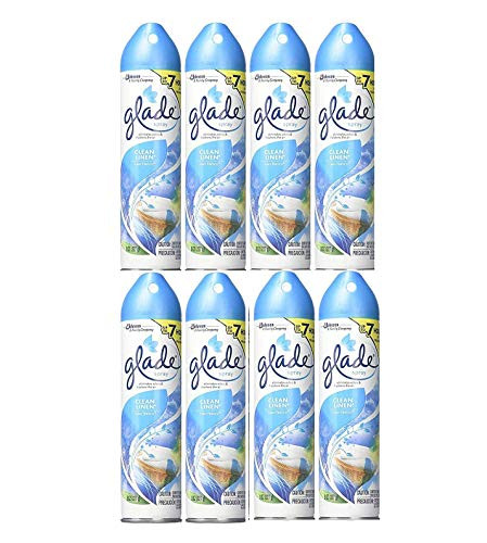 Glade Air Freshener Aerosol Spray Clean Linen 8 Oz Pack of 8