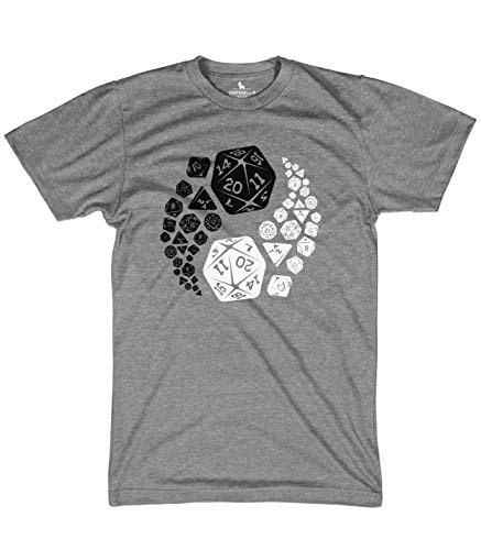 Guerrilla Tees Dungeons and Dragons yin yang Shirt Good and Evil DND Tshirts Grey 2X-Large