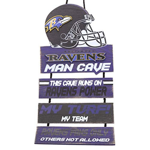 FOCO NFL Baltimore Ravens Wood SignMan Cave Design Team Colors One Size FOCO NFL Baltimore Ravens Wood SignMan Cave Design Team Colors One Size