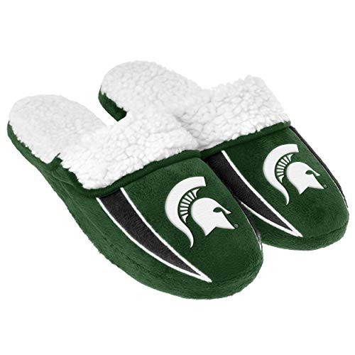 NCAA Michigan State Spartans Mens College Team Logo Sherpa Slide Slippers Team Color Small 7-8 NCAA Michigan State Spartans Mens College Team Logo Sherpa Slide Slippers Team Color Small 7-8