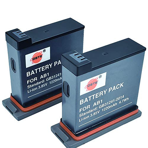 DSTE Replacement for 2X AB1 Li-ion Battery Compatible DJI Osmo Action Camera