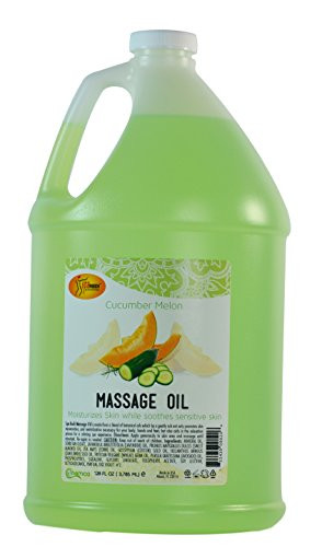 SPA REDI  Cucumber  and  Melon Massage Oil Made with Almond Oil Cotton Seed Oil Sunflower Oil Avocado Oil Essential Oils and Vitamin E  128oz Gallon