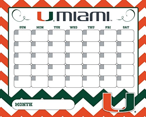 Miami Hurricanes Chevron Magnetic Dry Erase Calendar