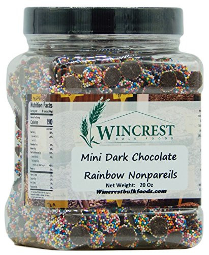 Chocolate Nonpareils - 1_25 Lb 20 Oz Tub Mini Dark Rainbow Nonpareil