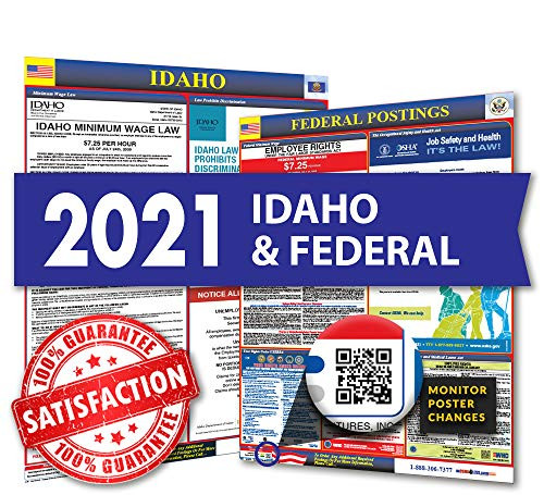 2021 Labor Law Poster - State and Federal Labor Law Posters for Workplace Compliance Idaho ID