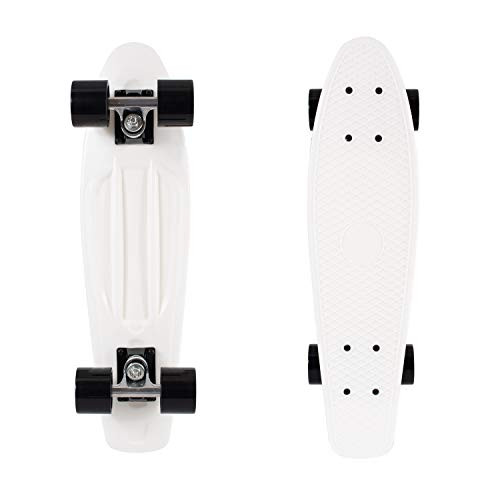 Retrospec Quip Skateboard 22_5 Classic Retro Plastic Cruiser Complete Skateboard with Abec 7 bearings and PU wheels