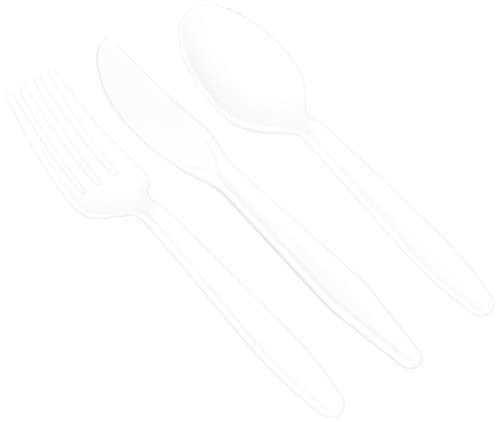 Amscan Big Party Pack Window Box Cutlery Set | White | 210 ct. | Party Supply