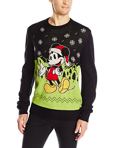 Disney Mens Ugly Christmas Sweater Black Large