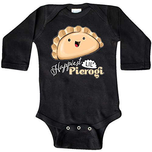 inktastic - Happiest Lil Pierogi Long Sleeve Creeper 18 Months Black 2b82c