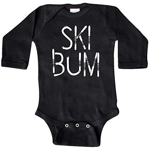 inktastic Ski Bum Long Sleeve Creeper Newborn Black