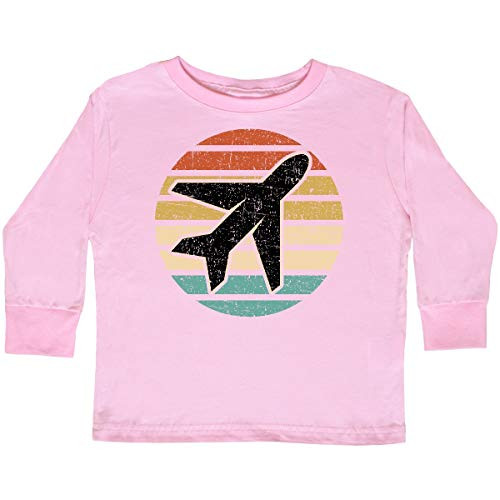 inktastic Airplane Pilot Vintage Toddler Long Sleeve T-Shirt 2T Pink 36992