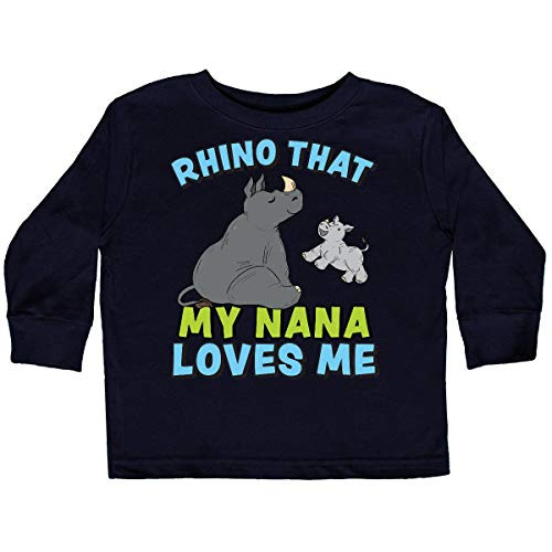 inktastic Rhino That My Nana Loves Me Toddler Long Sleeve T-Shirt 3T Black 378c8 inktastic Rhino That My Nana Loves Me Toddler Long Sleeve T-Shirt 3T Black 378c8