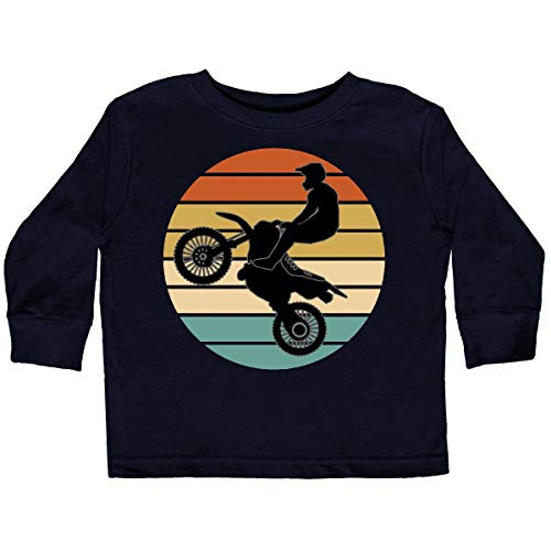 inktastic Dirt Biking Motocross Retro Toddler Long Sleeve T-Shirt 3T Black 37a87