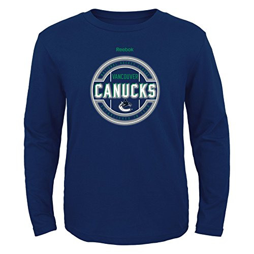 NHL Vancouver Canucks Boys Attacking Zone Performance Long Sleeve Tee Medium10-12 Leafs Blue
