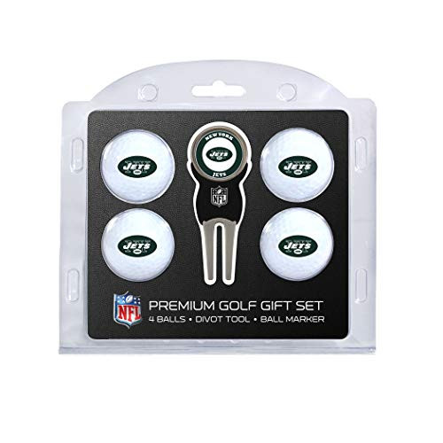 Team Golf NFL New York Jets Regulation Size Golf Balls 4 Count and Divot Tool with Removable Double-Sided Magnetic Marker Team Golf NFL New York Jets Regulation Size Golf Balls 4 Count and Divot Tool with Removable Double-Sided Magnetic Marker