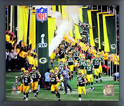 Green Bay Packers Super Bowl XLV Team Action Photo Size 9 x 11 Framed