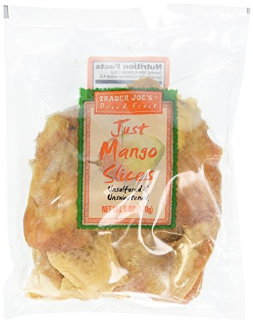 Trader Joes Dried Fruit Just Mango Slices 6 ounces Pack of 4