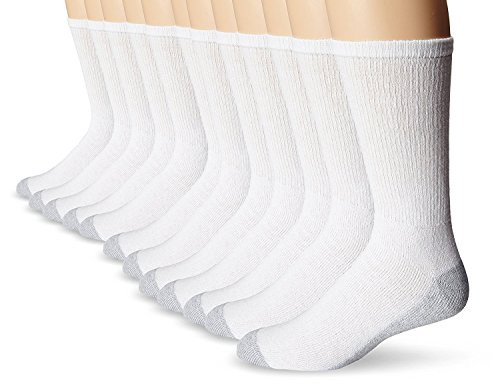 Hanes Mens Big  and  Tall Crew SocksBIG Shoe 12-14  Sock 13-15 White