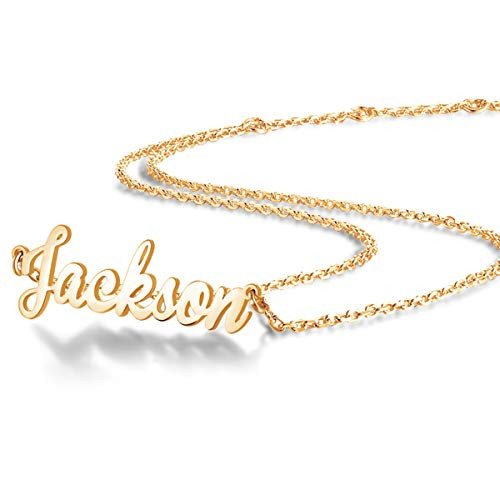 EVER2000 Custom Name Necklace 18K Gold Plated Nameplate Personalized Jewelry Gift for Women