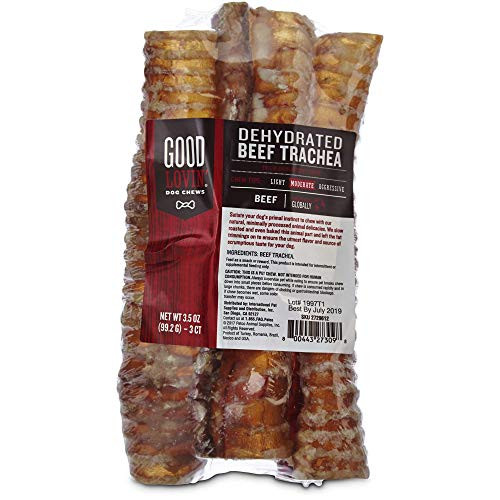 Good Lovin Dehydrated Beef Trachea Dog Chews 3_5 OZ Pack of 3