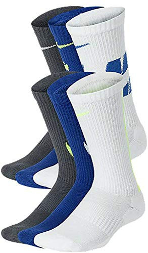 Nike Kids Nike Everyday Cushioned Graphic Crew Socks 6 Pair Multi-Color Medium
