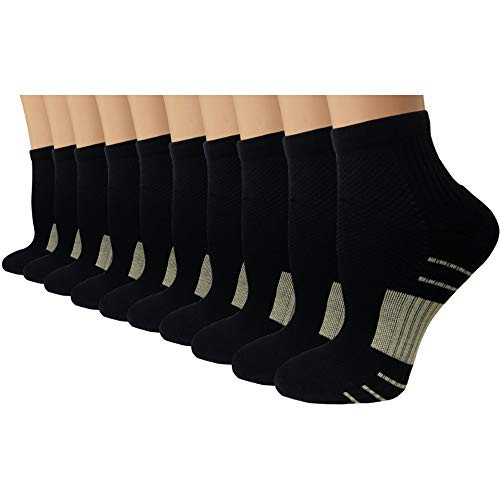 Copper Compression Socks Arch Support Ankle Socks - Best For Running Athletic and Travel SM
