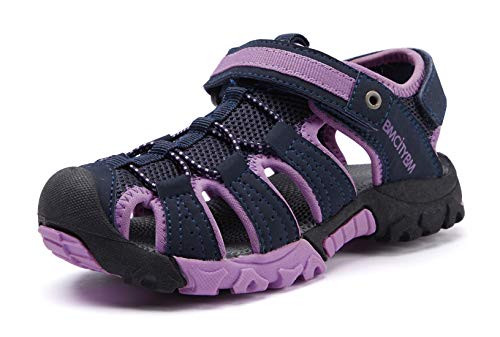 BMCiTYBM Boys Girls Sport Sandals Closed Toe Water Hiking Beach Outdoor Shoes ToddlerLittle Kids Purple