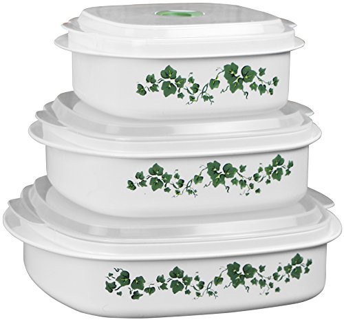 Reston Lloyd 6-Piece Microwave Cookware Steamer Storage Set Corelle Coordinates White