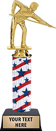 11 Custom Male Billiards Player Trophies - Billiards Trophy Perfect for Pool Trophies Pool Tournaments Billiards Awards Prime