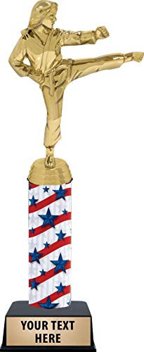 Karate Awards - 11 Female Karate Martial Arts Trophies with Custom Text Prime