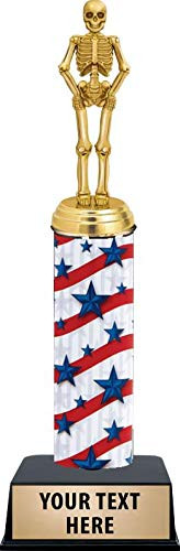 11 Inch Halloween Skeleton Trophies Gold Skeleton Trophy with Custom Engraving Perfect for Halloween Contest Trophies and Halloween Awards Prime