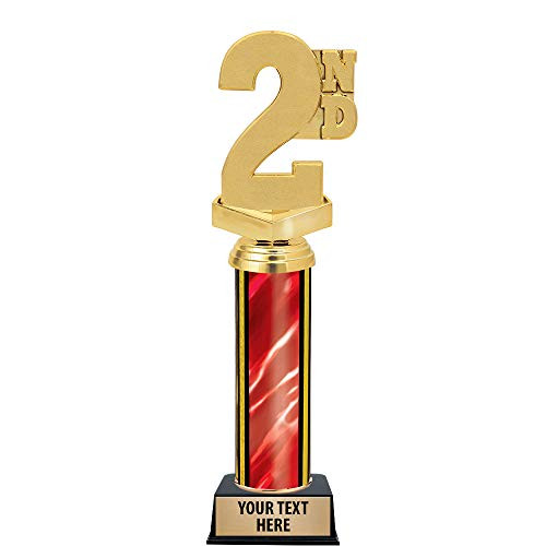 11 Red 2nd Place Trophies - Customized 2nd Place Trophy Awards Prime
