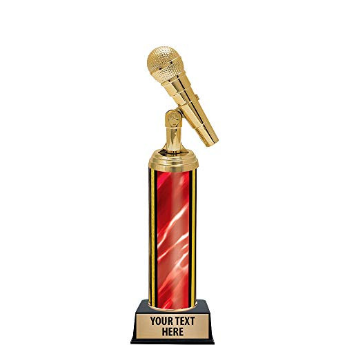 11 Red Microphone Trophies - Customized Microphone Trophy Awards Prime