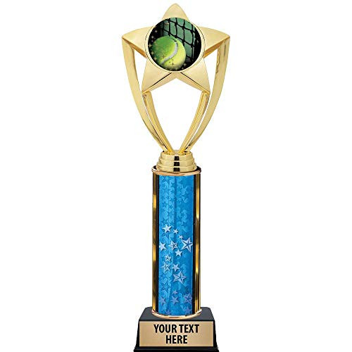 Crown Awards Tennis Trophies 11 Gold Star Tennis Ball Trophy with Engraving Included Prime