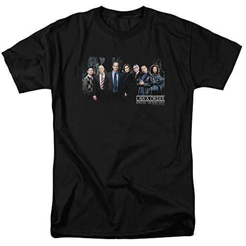 Trevco Mens Law  and  Order SVU Short Sleeve T-Shirt Cast Black Large