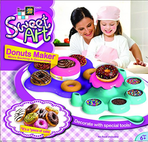 AMAV Donut Maker Toy Activity Set Using Microwave Baking - DIY Make Your Own Delicious Treat - Edible Sweet Art