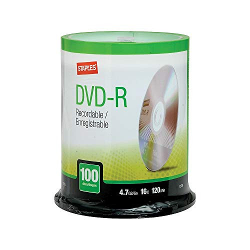 STAPLES 622853 4_7Gb 16X DVD-R Spindle 100Pack 12735