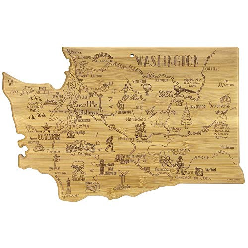 Totally Bamboo Washington State Destination Bamboo Serving and Cutting Board