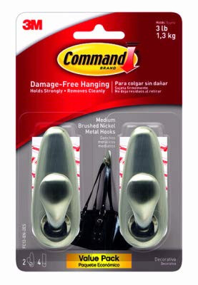 3M FC12-BN-2ES Metal Hooks Brushed Nickel 3-Lb 2-Pk_ - Quantity 4
