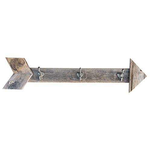 Arrow Coat Hat Hook Rack 31 Inch  Wall Mount  Handmade Rustic Reclaimed Wood - Natural