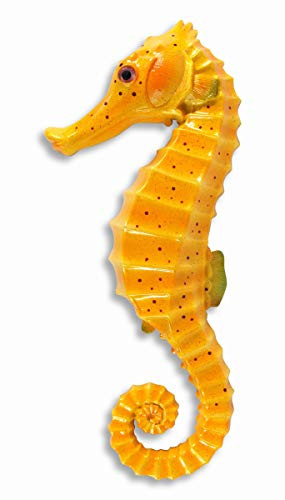 LX Handpainted Seahorse Wall Mount Decor Plaque 6" Yellow