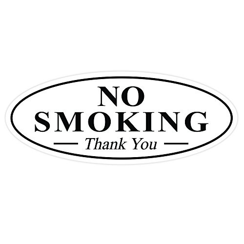Oval NO SMOKING Thank You Sign - White Large