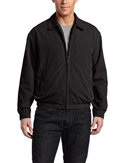 LONDON FOG mens Auburn Zip-front Golf Regular  and  Big-tall Sizes Cotton Lightweight Jacket Black XX-Large Tall US