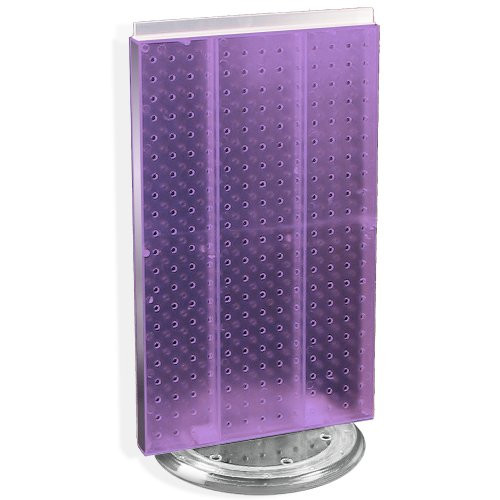 Azar 700513-PUR Pegboard Two-Sided Counter Display Purple Translucent Pegboard