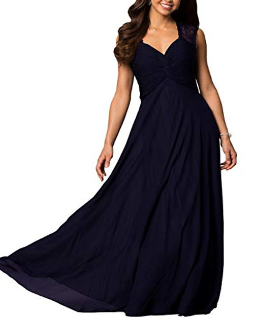 Roiii Womens V-Neck Chiffon Lace Formal Casual Party Wedding Evening Prom Gown Dress Cleb Long Dress Roiii Womens V-Neck Chiffon Lace Formal Casual Party Wedding Evening Prom Gown Dress Cleb Long Dress
