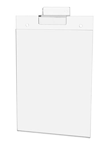 Marketing Holders Slatwall Sign Holder 5w x 7h Vertical Flyer Notice Advertisement Photo Print Clear Acrylic Display Frame for Slat Wall Board Lot of 6