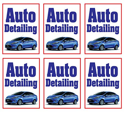Auto Detailing  Large Store WindowWall Retail Display Paper Signs  Full Color  18w x 24h 6 Pack